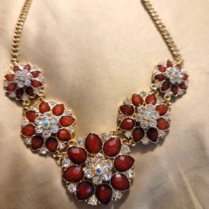 Diamind-Ruby /Gold Fashion Necklace